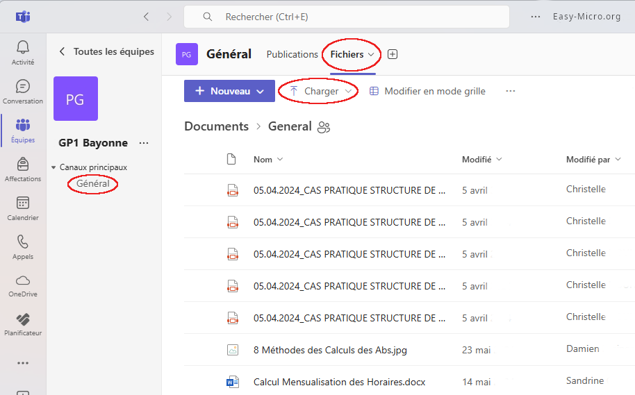 Ajouter un fichier dans un canal Teams