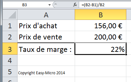 Easy Micro Excel Base Pourcentage Formations